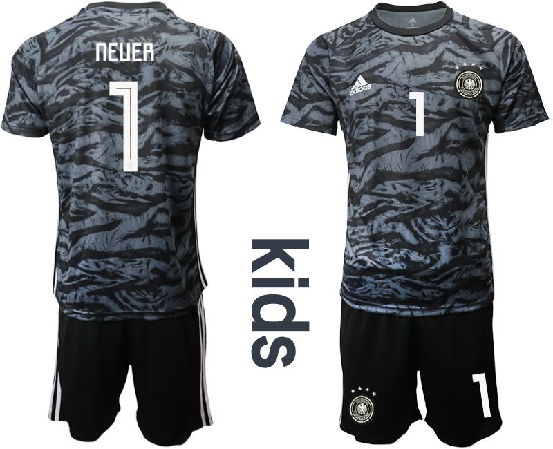 Youth 2019-2020 Season National Team Germany black goalkeeper #1 Soccer Jerseys->->Soccer Country Jersey